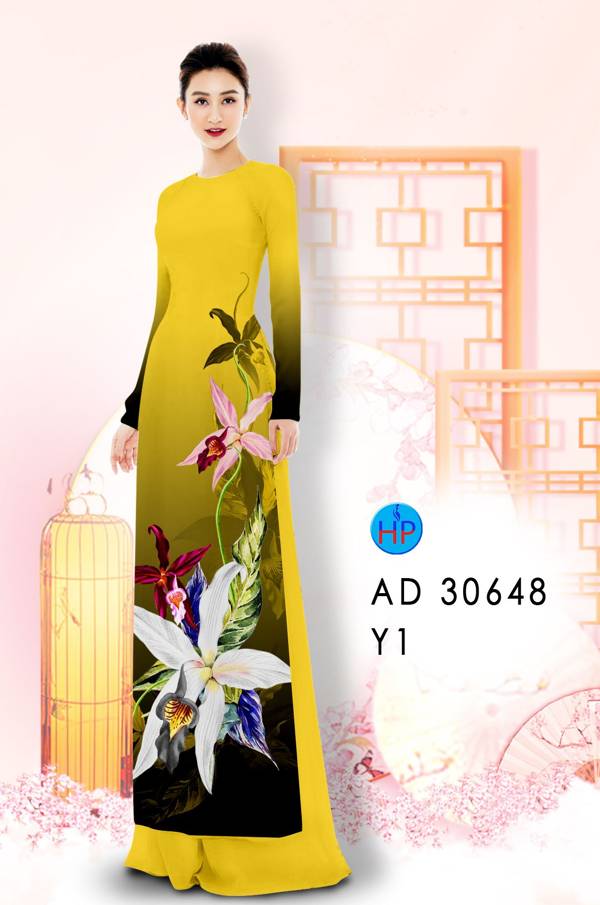 Vải Áo Dài Hoa Ly Thiết Kế 2021 AD 30648 50 Vải Áo Dài Hoa Ly Thiết Kế 2021 AD 30648