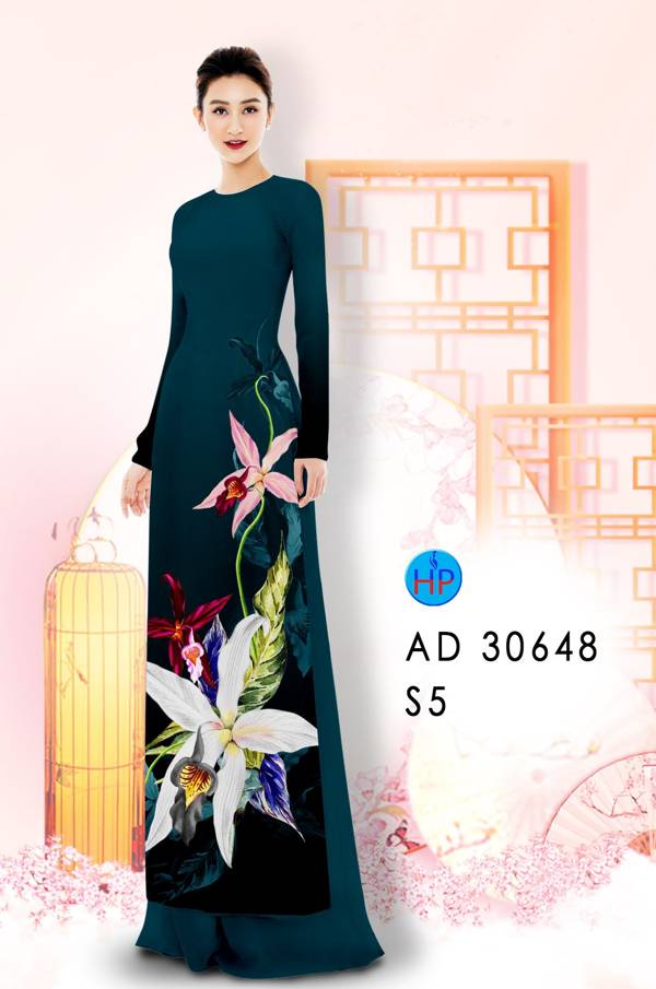 Vải Áo Dài Hoa Ly Thiết Kế 2021 AD 30648 52 Vải Áo Dài Hoa Ly Thiết Kế 2021 AD 30648