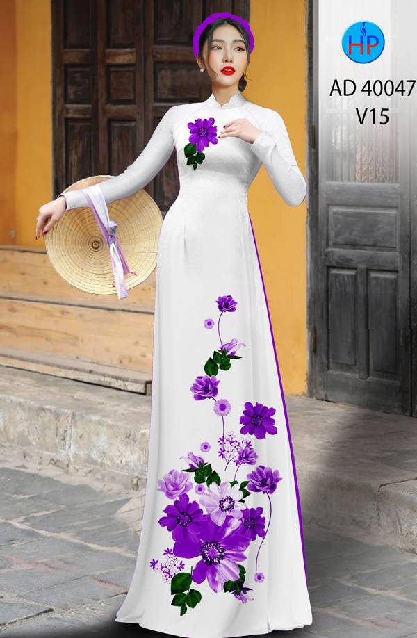 Vải Áo Dài Hoa In 3D Kiểu Mới AD 40047 42 Vải Áo Dài Hoa In 3D Kiểu Mới AD 40047