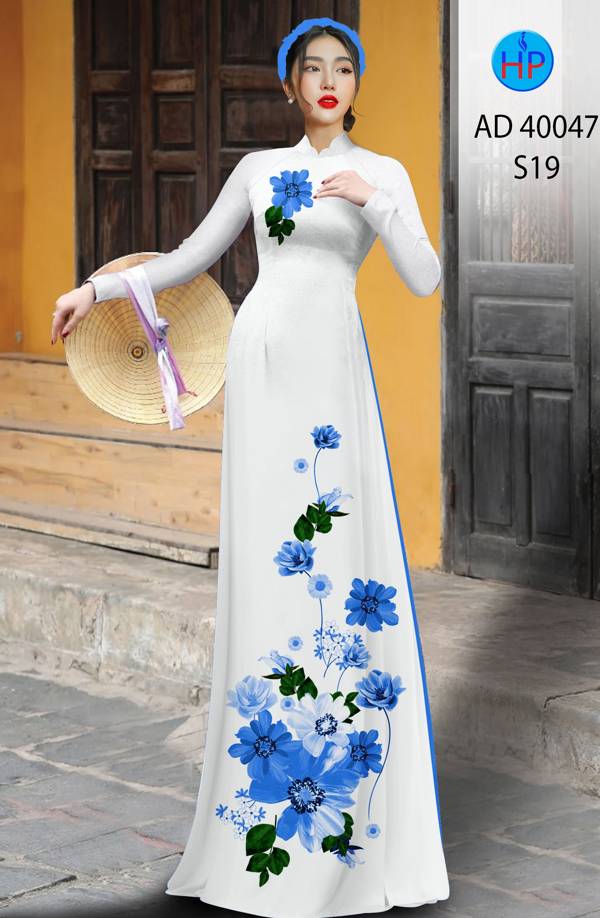 Vải Áo Dài Hoa In 3D Kiểu Mới AD 40047 41 Vải Áo Dài Hoa In 3D Kiểu Mới AD 40047