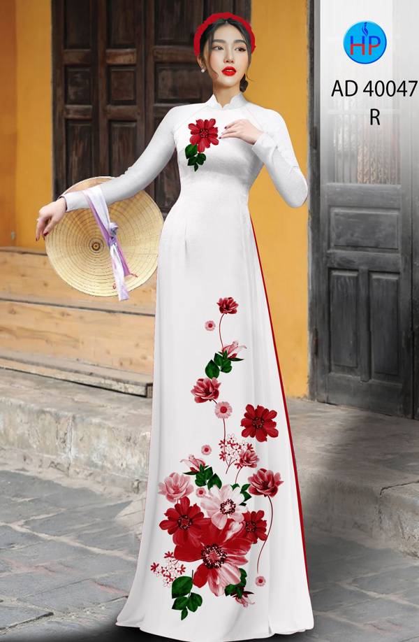 Vải Áo Dài Hoa In 3D Kiểu Mới AD 40047 46 Vải Áo Dài Hoa In 3D Kiểu Mới AD 40047