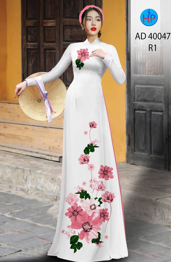 Vải Áo Dài Hoa In 3D Kiểu Mới AD 40047 53 Vải Áo Dài Hoa In 3D Kiểu Mới AD 40047