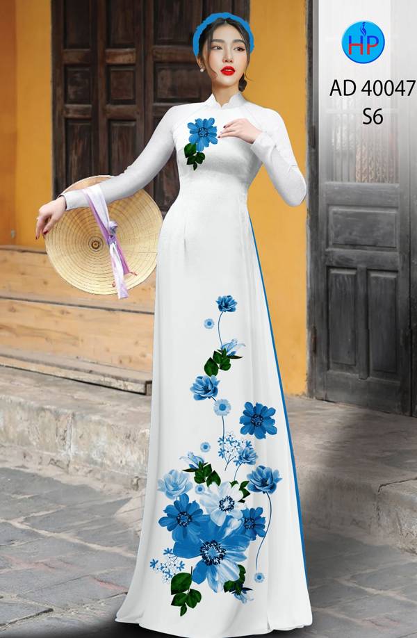 Vải Áo Dài Hoa In 3D Kiểu Mới AD 40047 57 Vải Áo Dài Hoa In 3D Kiểu Mới AD 40047