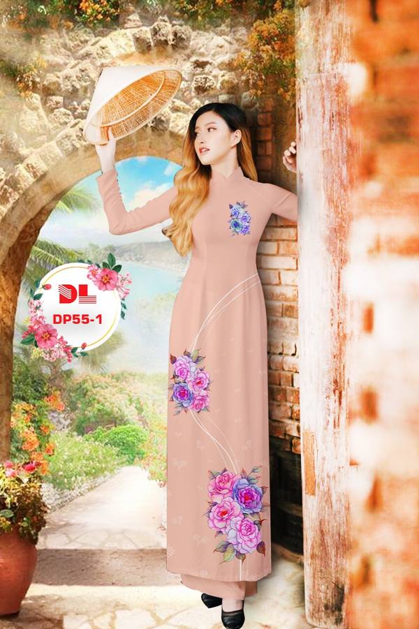 Vải Áo Dài Hoa Hồng Độc Đáo AD DP55