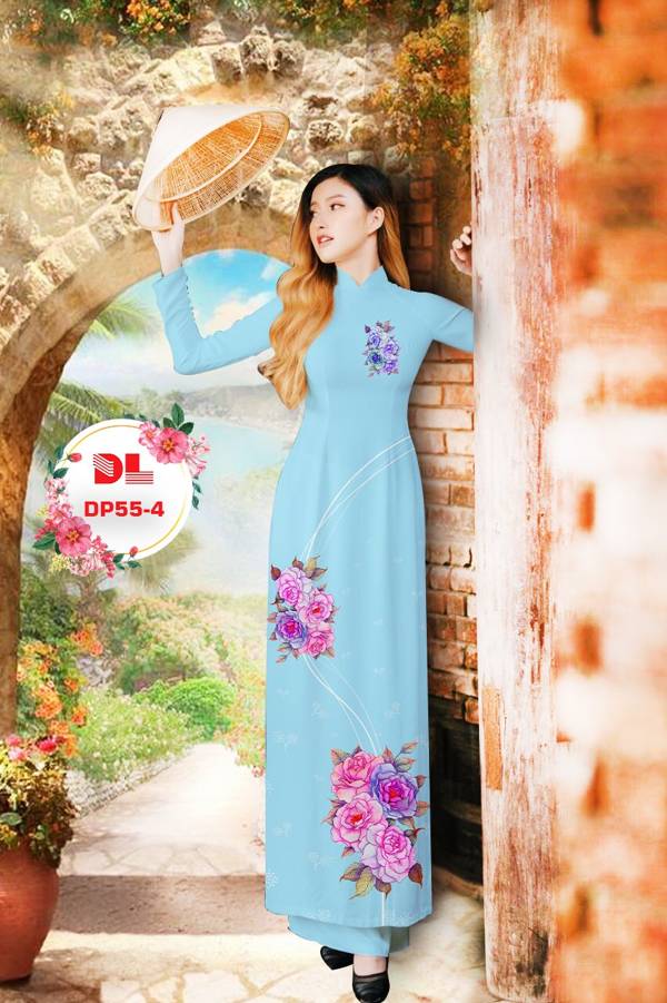 Vải Áo Dài Hoa Hồng Độc Đáo AD DP55