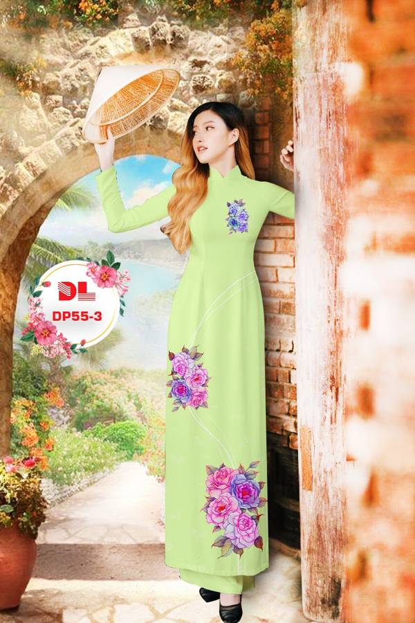 Vải Áo Dài Hoa Hồng Độc Đáo AD DP55
