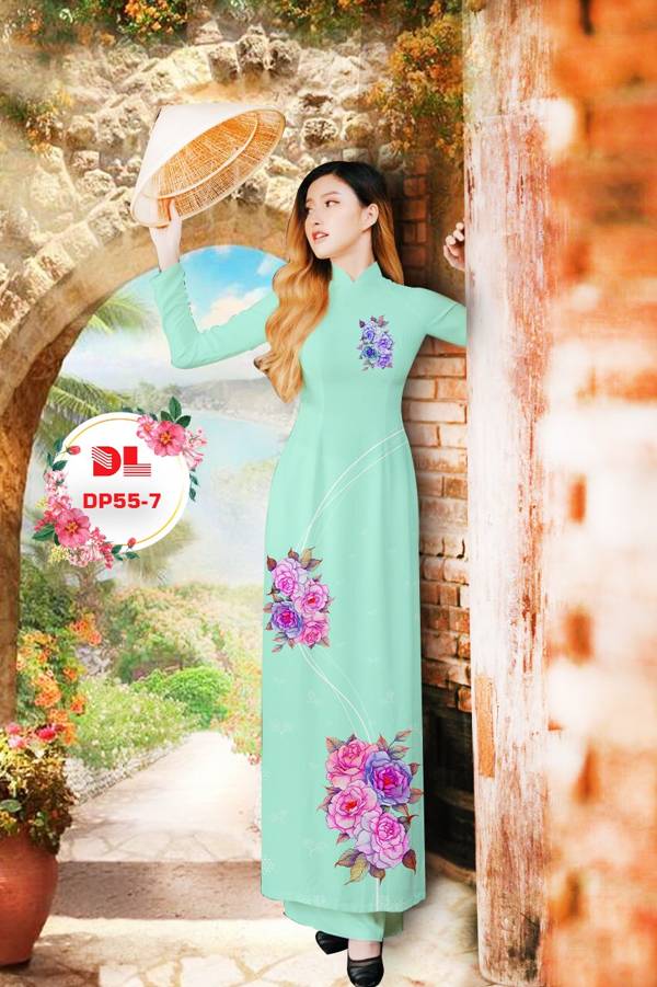 Vải Áo Dài Hoa Hồng Độc Đáo AD DP55