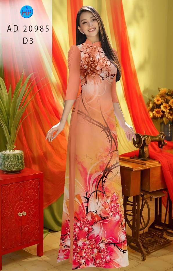 Vải Áo Dài Hoa In 3D Thiết Kế 2021 AD 20985 36 Vải Áo Dài Hoa In 3D Thiết Kế 2021 AD 20985