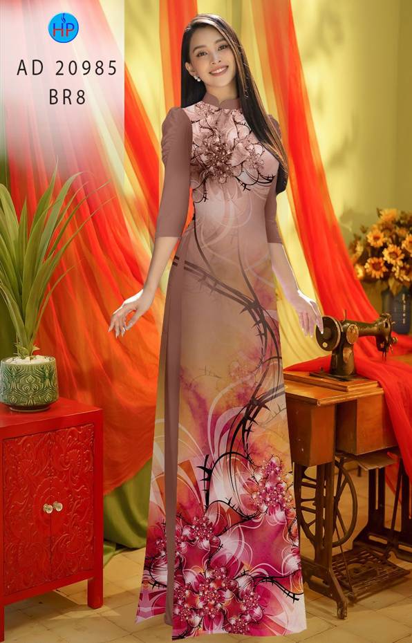 Vải Áo Dài Hoa In 3D Thiết Kế 2021 AD 20985 37 Vải Áo Dài Hoa In 3D Thiết Kế 2021 AD 20985