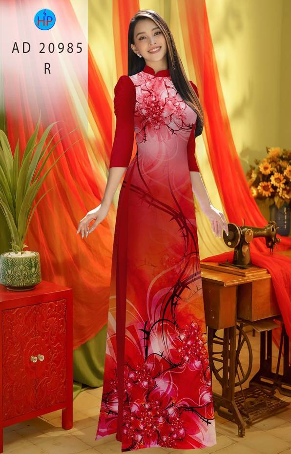 Vải Áo Dài Hoa In 3D Thiết Kế 2021 AD 20985 38 Vải Áo Dài Hoa In 3D Thiết Kế 2021 AD 20985