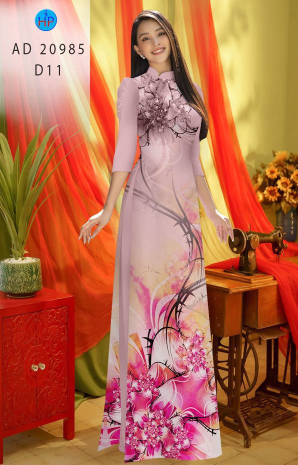 Vải Áo Dài Hoa In 3D Thiết Kế 2021 AD 20985 42 Vải Áo Dài Hoa In 3D Thiết Kế 2021 AD 20985
