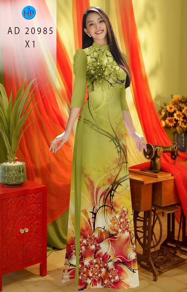 Vải Áo Dài Hoa In 3D Thiết Kế 2021 AD 20985 43 Vải Áo Dài Hoa In 3D Thiết Kế 2021 AD 20985