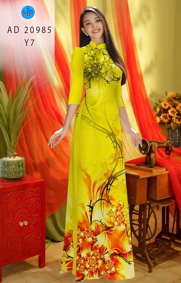 Vải Áo Dài Hoa In 3D Thiết Kế 2021 AD 20985 44 Vải Áo Dài Hoa In 3D Thiết Kế 2021 AD 20985