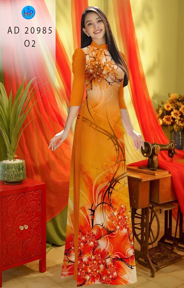 Vải Áo Dài Hoa In 3D Thiết Kế 2021 AD 20985 48 Vải Áo Dài Hoa In 3D Thiết Kế 2021 AD 20985