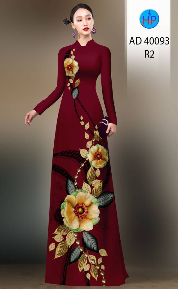Vải Áo Dài Hoa In 3D Độc Đáo AD 40093 39 Vải Áo Dài Hoa In 3D Độc Đáo AD 40093