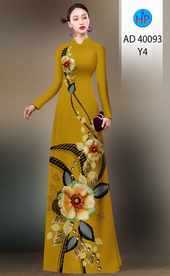 Vải Áo Dài Hoa In 3D Độc Đáo AD 40093 41 Vải Áo Dài Hoa In 3D Độc Đáo AD 40093