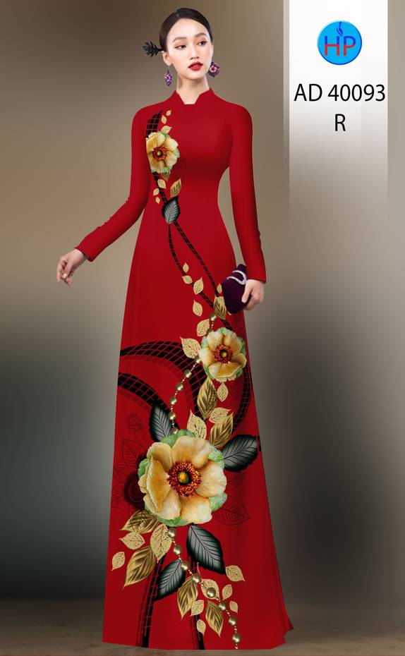 Vải Áo Dài Hoa In 3D Độc Đáo AD 40093 40 Vải Áo Dài Hoa In 3D Độc Đáo AD 40093
