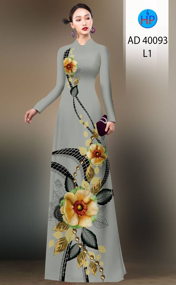 Vải Áo Dài Hoa In 3D Độc Đáo AD 40093 45 Vải Áo Dài Hoa In 3D Độc Đáo AD 40093
