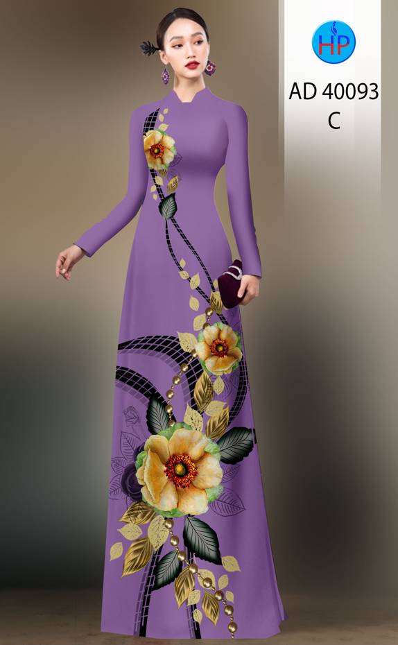 Vải Áo Dài Hoa In 3D Độc Đáo AD 40093 44 Vải Áo Dài Hoa In 3D Độc Đáo AD 40093