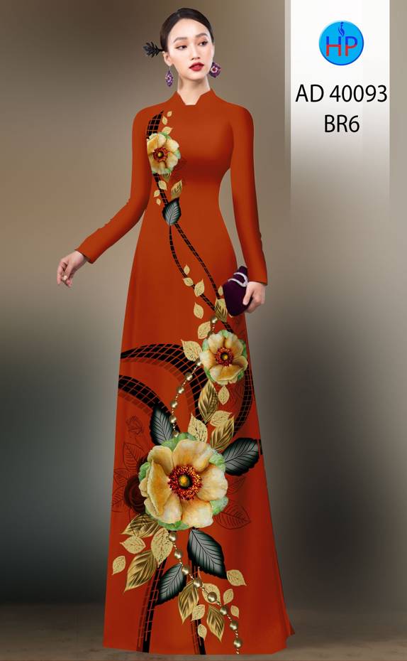 Vải Áo Dài Hoa In 3D Độc Đáo AD 40093 46 Vải Áo Dài Hoa In 3D Độc Đáo AD 40093