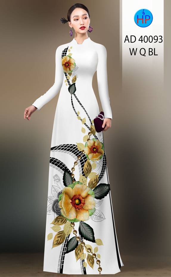Vải Áo Dài Hoa In 3D Độc Đáo AD 40093 48 Vải Áo Dài Hoa In 3D Độc Đáo AD 40093