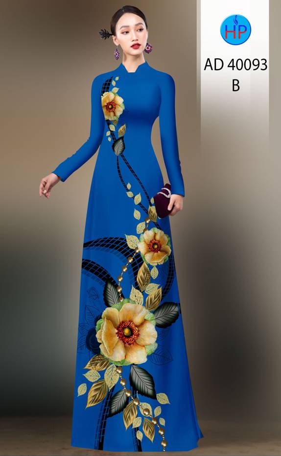 Vải Áo Dài Hoa In 3D Độc Đáo AD 40093 51 Vải Áo Dài Hoa In 3D Độc Đáo AD 40093