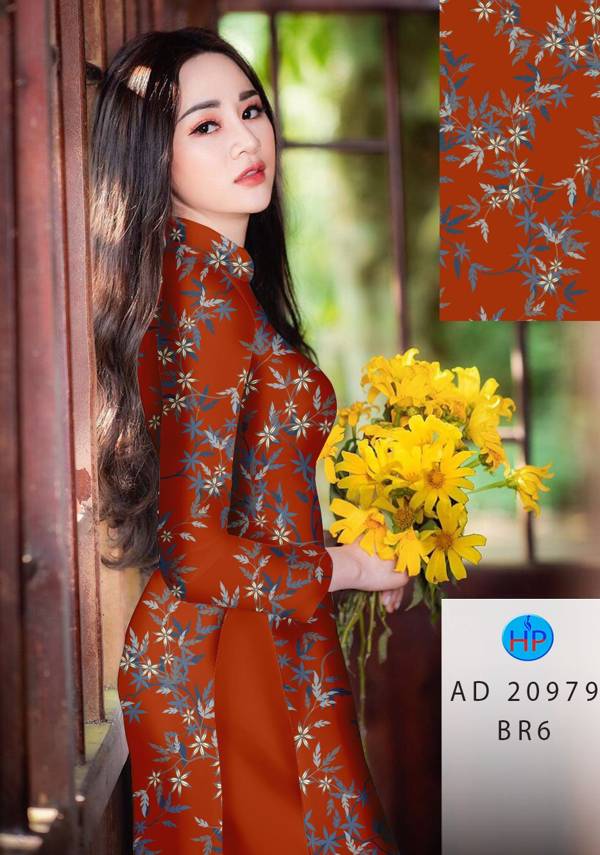 Vải Áo Dài Hoa Đều Kiểu Mới AD 20979 43 Vải Áo Dài Hoa Đều Kiểu Mới AD 20979