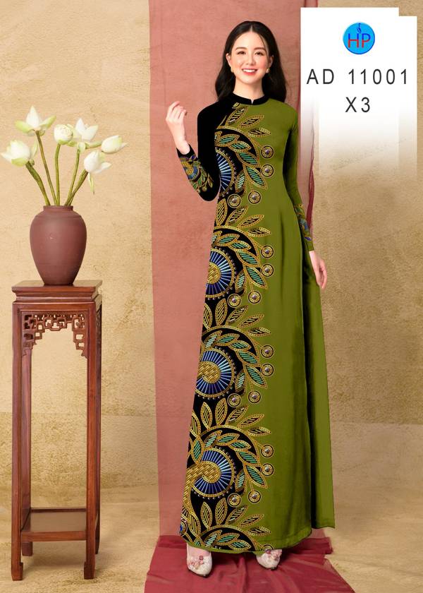 Vải Áo Dài Hoa Văn Kiểu Mới AD 11001 43 Vải Áo Dài Hoa Văn Kiểu Mới AD 11001