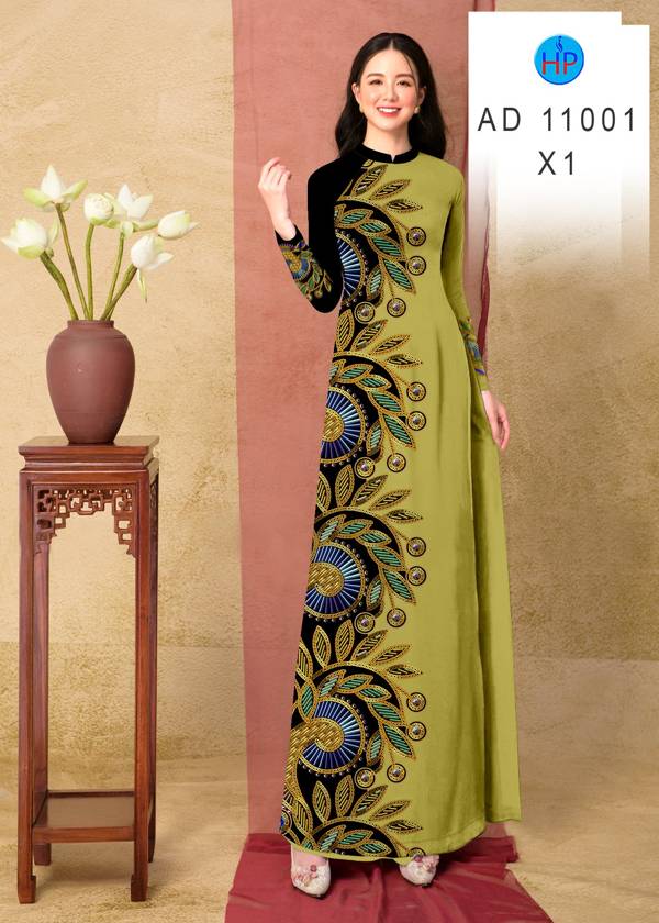 Vải Áo Dài Hoa Văn Kiểu Mới AD 11001 45 Vải Áo Dài Hoa Văn Kiểu Mới AD 11001