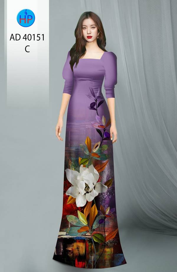 Vải Áo Dài Hoa Sen Kiểu Mới AD 40151 37 Vải Áo Dài Hoa Sen Kiểu Mới AD 40151
