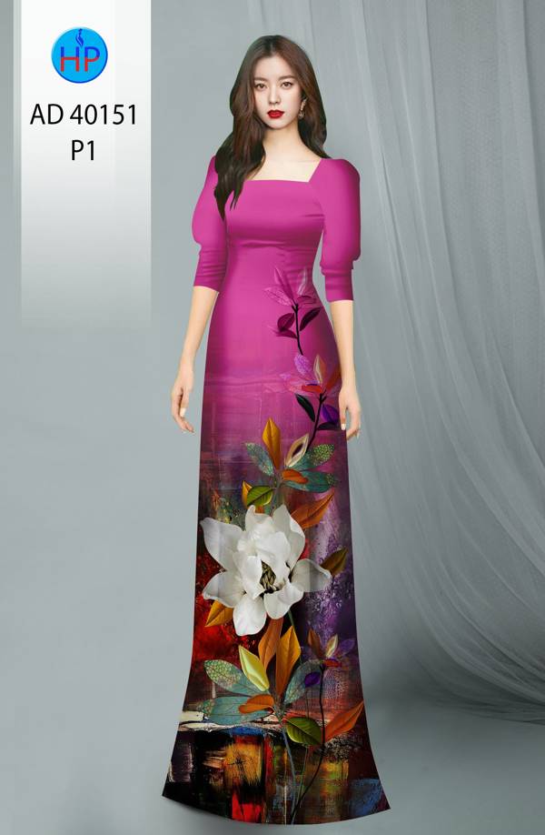 Vải Áo Dài Hoa Sen Kiểu Mới AD 40151 41 Vải Áo Dài Hoa Sen Kiểu Mới AD 40151