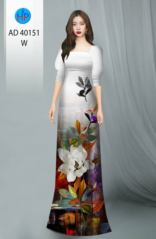 Vải Áo Dài Hoa Sen Kiểu Mới AD 40151 46 Vải Áo Dài Hoa Sen Kiểu Mới AD 40151