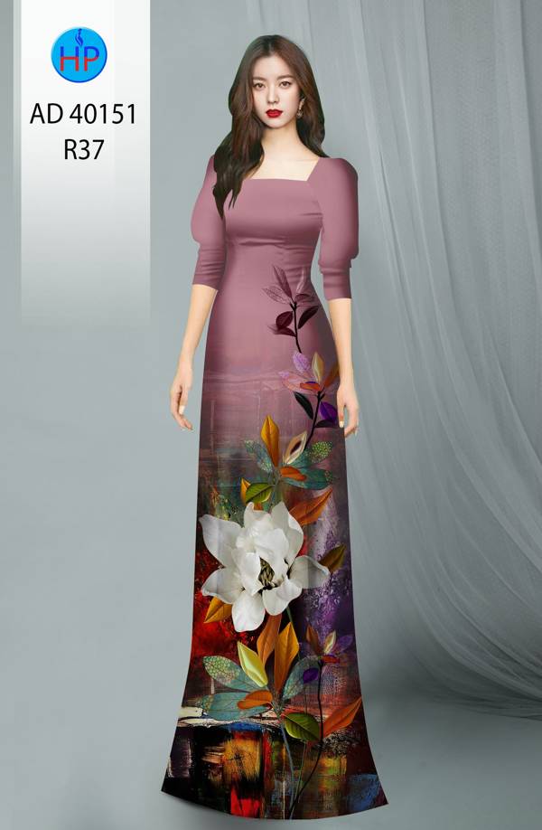 Vải Áo Dài Hoa Sen Kiểu Mới AD 40151 51 Vải Áo Dài Hoa Sen Kiểu Mới AD 40151