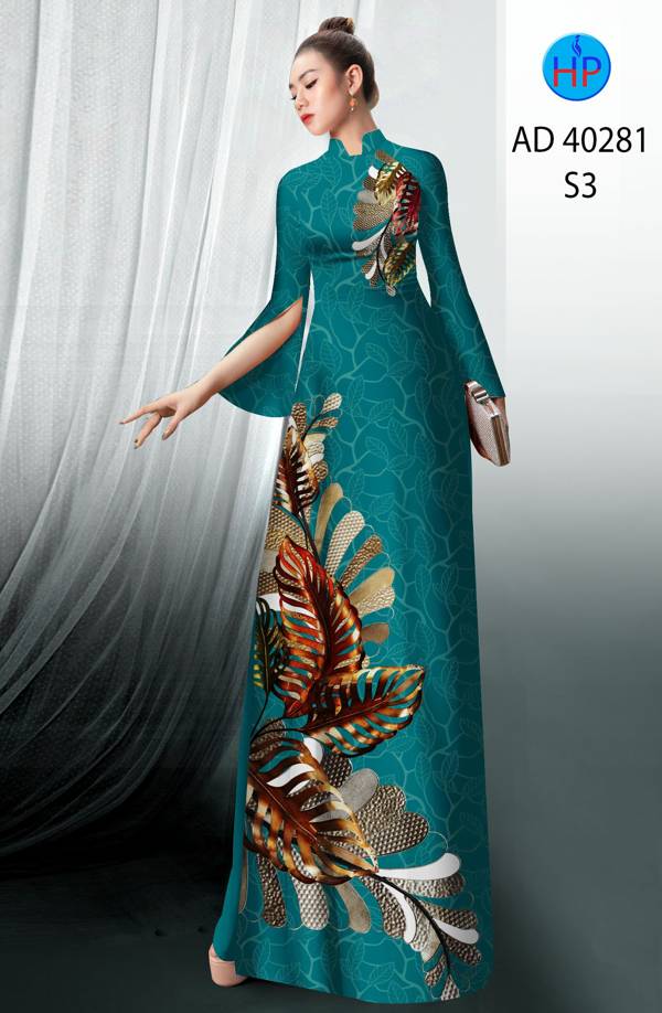 Vải Áo Dài Hoa In 3D Kiểu Mới AD 40281 37 Vải Áo Dài Hoa In 3D Kiểu Mới AD 40281