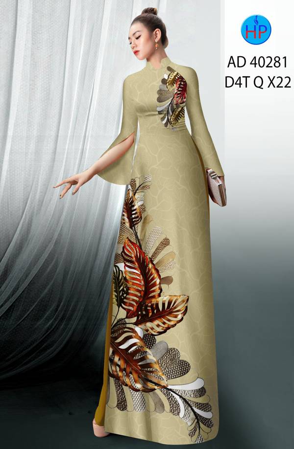 Vải Áo Dài Hoa In 3D Kiểu Mới AD 40281 46 Vải Áo Dài Hoa In 3D Kiểu Mới AD 40281