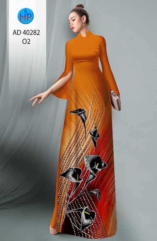 Vải Áo Dài Hoa Ly Kiểu Mới AD 40282 37 Vải Áo Dài Hoa Ly Kiểu Mới AD 40282