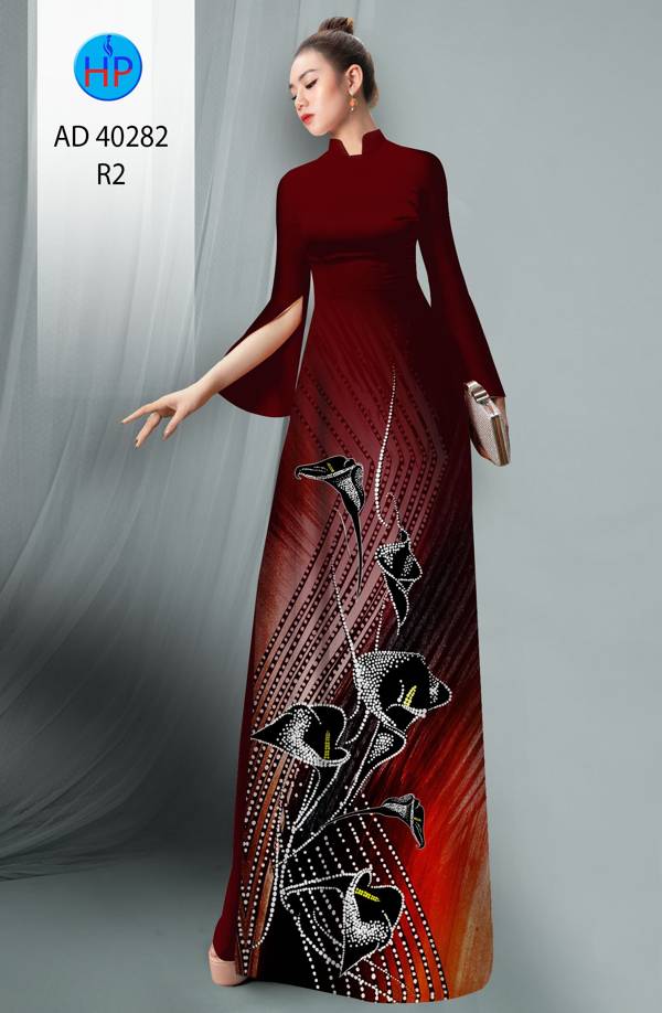 Vải Áo Dài Hoa Ly Kiểu Mới AD 40282 41 Vải Áo Dài Hoa Ly Kiểu Mới AD 40282