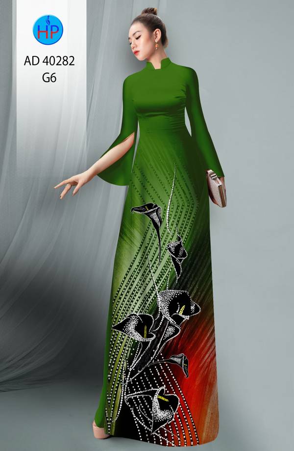 Vải Áo Dài Hoa Ly Kiểu Mới AD 40282 44 Vải Áo Dài Hoa Ly Kiểu Mới AD 40282