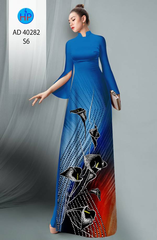 Vải Áo Dài Hoa Ly Kiểu Mới AD 40282 46 Vải Áo Dài Hoa Ly Kiểu Mới AD 40282