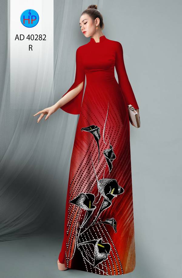Vải Áo Dài Hoa Ly Kiểu Mới AD 40282 51 Vải Áo Dài Hoa Ly Kiểu Mới AD 40282