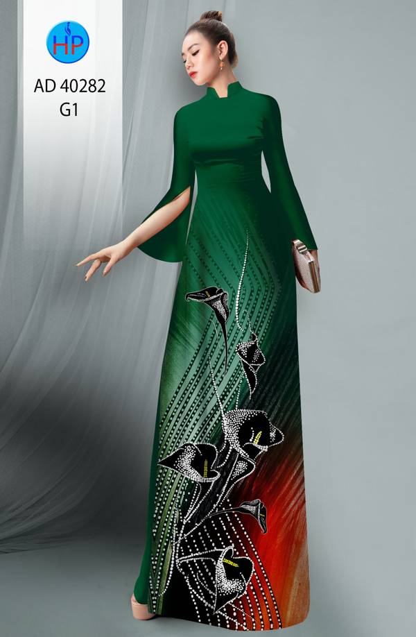 Vải Áo Dài Hoa Ly Kiểu Mới AD 40282 49 Vải Áo Dài Hoa Ly Kiểu Mới AD 40282
