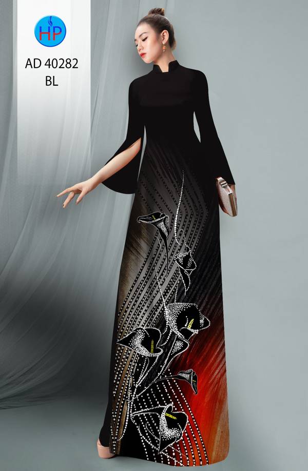 Vải Áo Dài Hoa Ly Kiểu Mới AD 40282 52 Vải Áo Dài Hoa Ly Kiểu Mới AD 40282