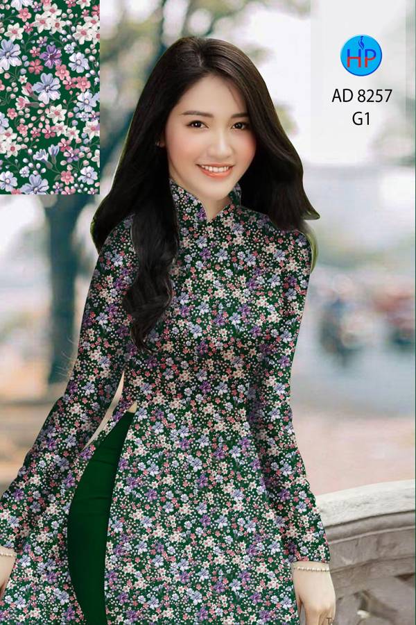 Vải Áo Dài Hoa Nhí Kiểu Mới AD 8257 43 Vải Áo Dài Hoa Nhí Kiểu Mới AD 8257