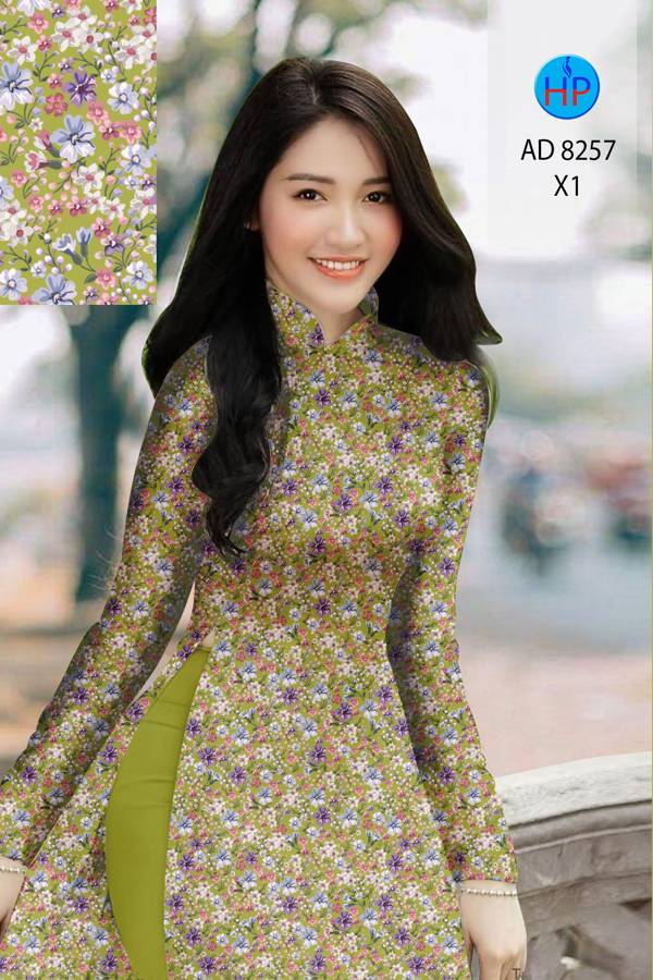 Vải Áo Dài Hoa Nhí Kiểu Mới AD 8257 47 Vải Áo Dài Hoa Nhí Kiểu Mới AD 8257