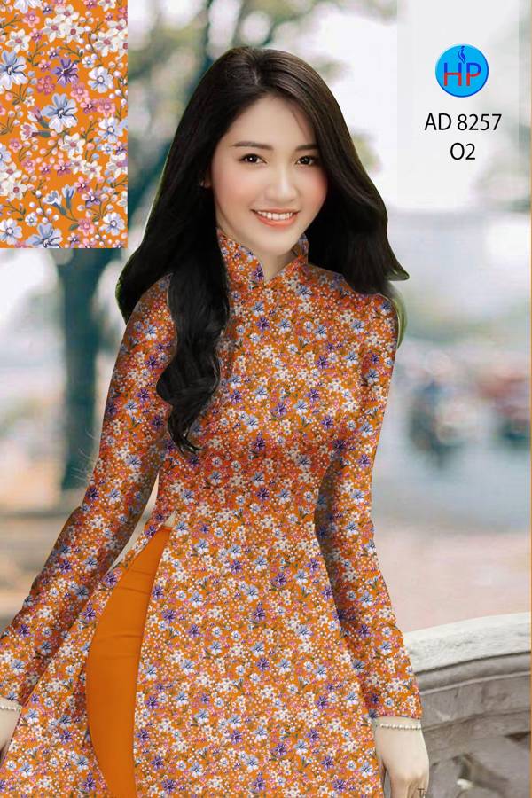 Vải Áo Dài Hoa Nhí Kiểu Mới AD 8257 49 Vải Áo Dài Hoa Nhí Kiểu Mới AD 8257