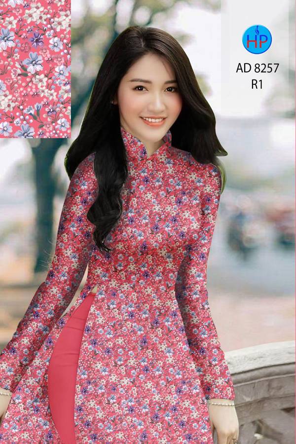 Vải Áo Dài Hoa Nhí Kiểu Mới AD 8257 50 Vải Áo Dài Hoa Nhí Kiểu Mới AD 8257