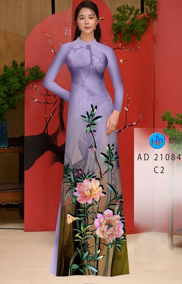 Vải Áo Dài Hoa Sen Mới Ra AD 21084 40 Vải Áo Dài Hoa Sen Mới Ra AD 21084