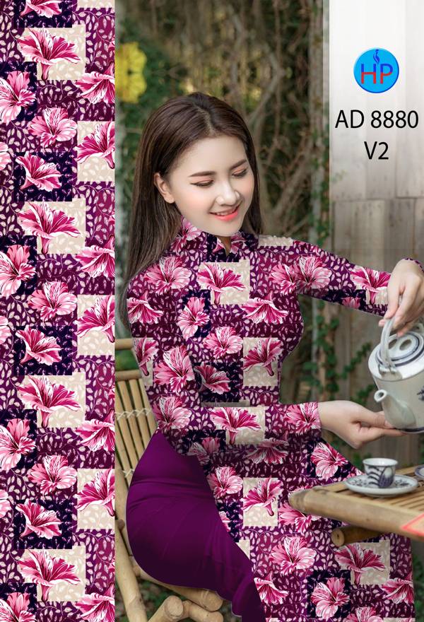 Vải Áo Dài Hoa Đều Mới Ra AD 8880 38 Vải Áo Dài Hoa Đều Mới Ra AD 8880