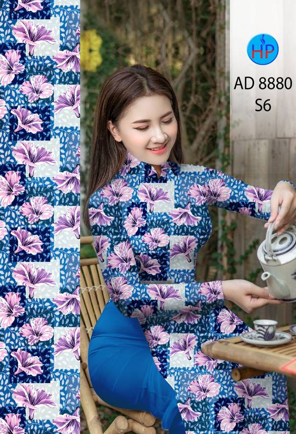 Vải Áo Dài Hoa Đều Mới Ra AD 8880 44 Vải Áo Dài Hoa Đều Mới Ra AD 8880