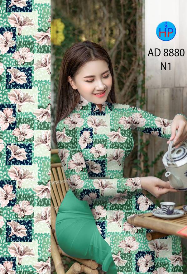 Vải Áo Dài Hoa Đều Mới Ra AD 8880 43 Vải Áo Dài Hoa Đều Mới Ra AD 8880
